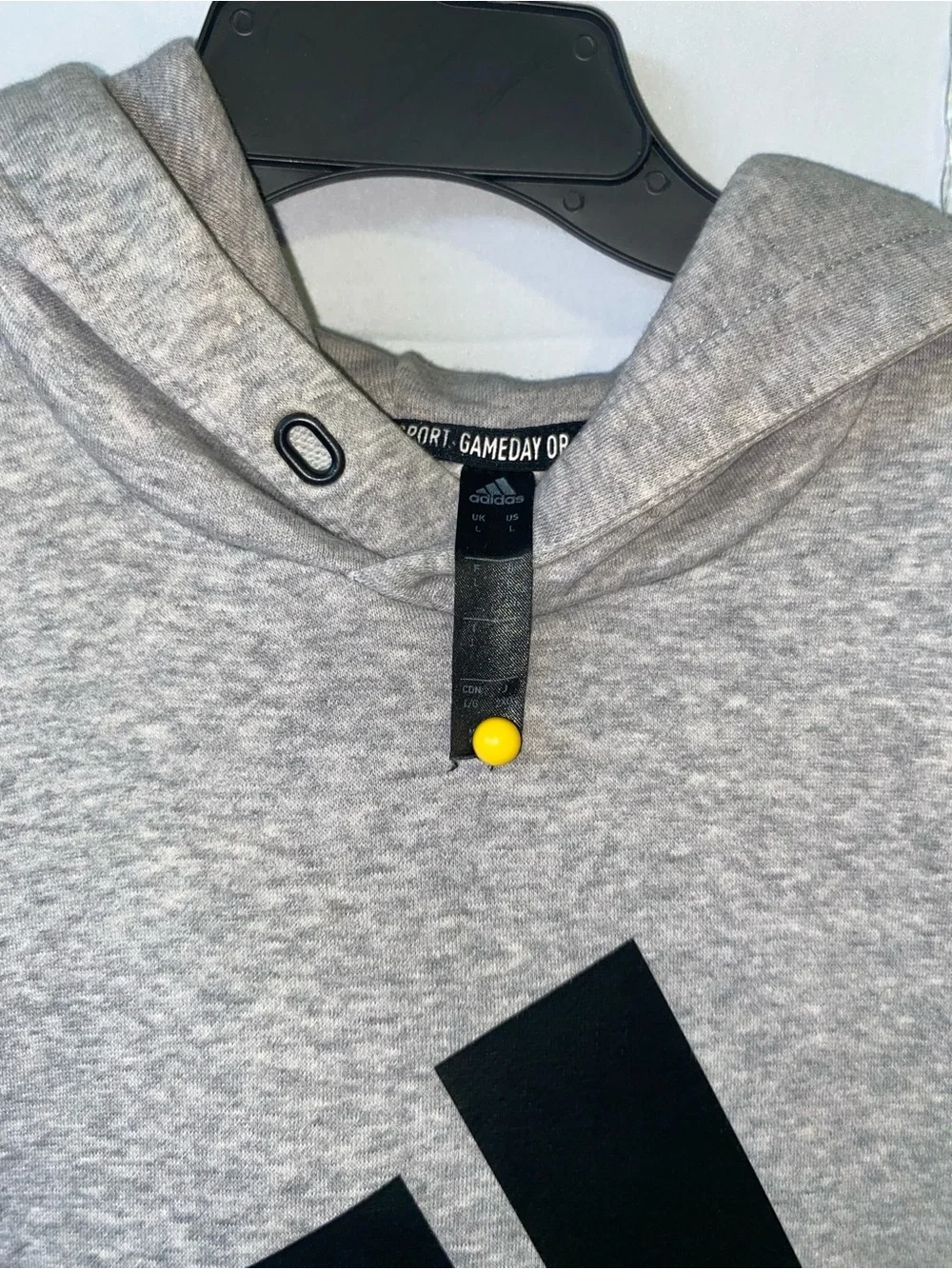 adidas Heather Gray Pullover Hoodie with Black Logo